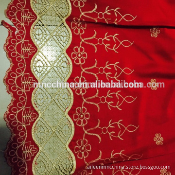 Rayon  solid  lace border embroidery fabric